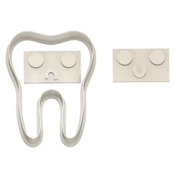 Tooth with face happy/sad - Dolce3D