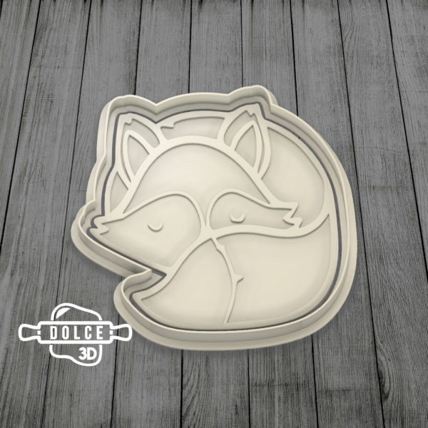 Sleepy Fox Cookie Cutter - Dolce3D