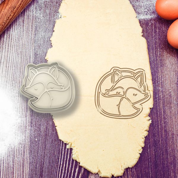 Sleepy Fox Cookie Cutter - Dolce3D