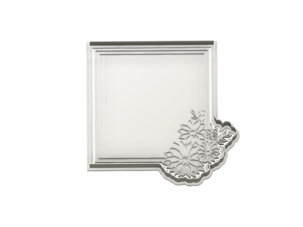 Floral Frame Plaque #2 Elegant Cookie Cutter - Dolce3D