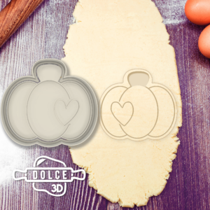 Pumpkin with Heart Cookie Cutter - Dolce3D