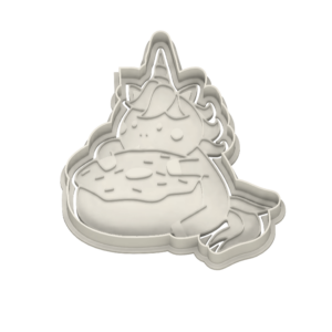 Chubby Unicorn with Donut Cookie Cutter - Dolce3D