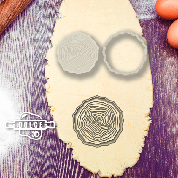 Wood Slice Cookie Cutter Pattern #2 - Dolce3D