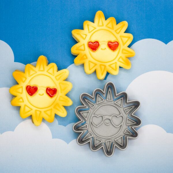 Sun with Heart Sunglasses Cookie Cutter