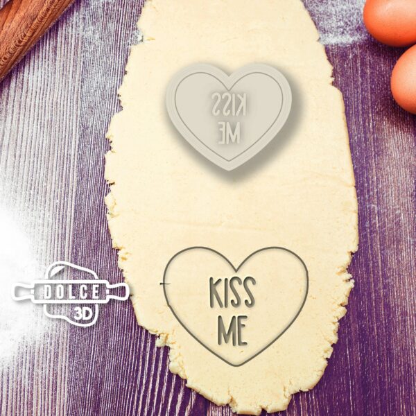 Heart Kiss Me Cookie Cutter | Digital STL File Download for 3D printer | Digital Download