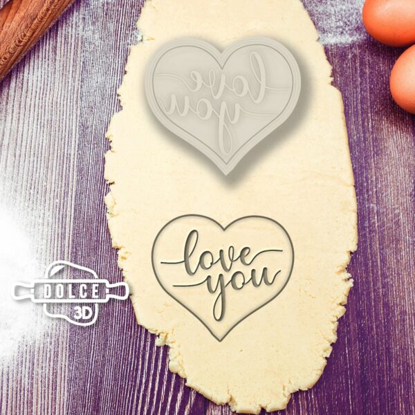 Heart Love You Stamp Cookie Cutter