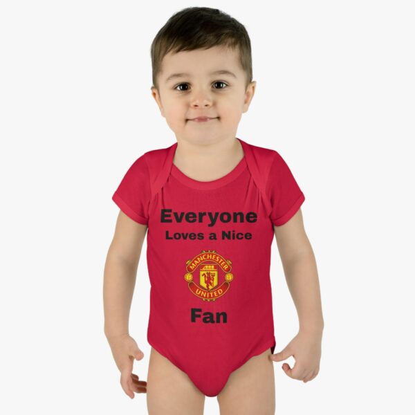 Manchester United Fan Infant Bodysuit - Baby Shower Gift, Soccer Apparel, Cute Newborn Outfit, Funny Baby Clothes - Image 2