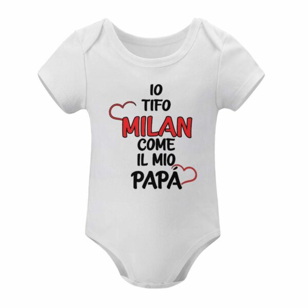 Baby Bodysuit Io tifo Milan come il mio papà |