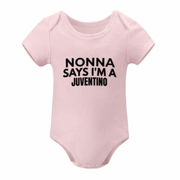 Juventus Baby Bodysuit Nonna Says I'm a Juventino – Cotton Romper for Baby Boy Girl – Italian Soccer Fan Gift - Image 8