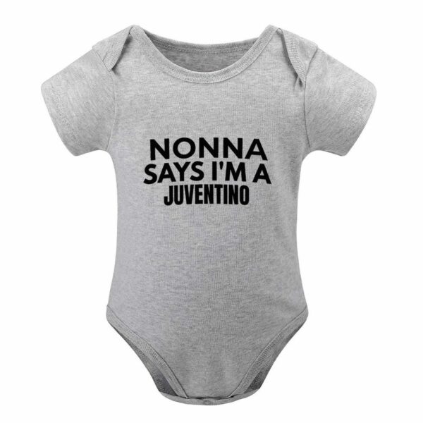 Juventus Baby Bodysuit Nonna Says I'm a Juventino – Cotton Romper for Baby Boy Girl – Italian Soccer Fan Gift - Image 10