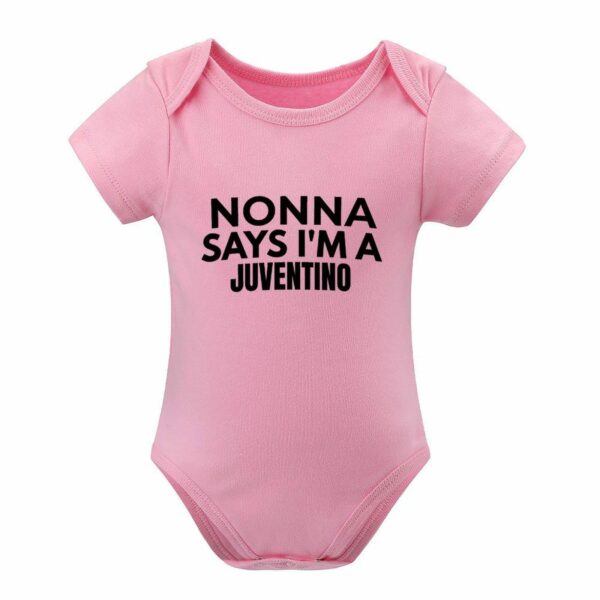 Juventus Baby Bodysuit Nonna Says I'm a Juventino – Cotton Romper for Baby Boy Girl – Italian Soccer Fan Gift - Image 7
