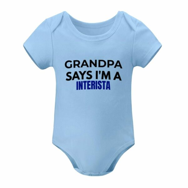 Inter Milan Baby Bodysuit Grandpa Says I'm a Interista– Cotton Romper for Baby Boy Girl – Italian Soccer Fan Gift - Image 8