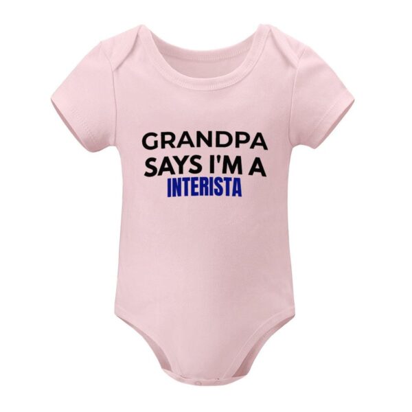 Inter Milan Baby Bodysuit Grandpa Says I'm a Interista– Cotton Romper for Baby Boy Girl – Italian Soccer Fan Gift - Image 7