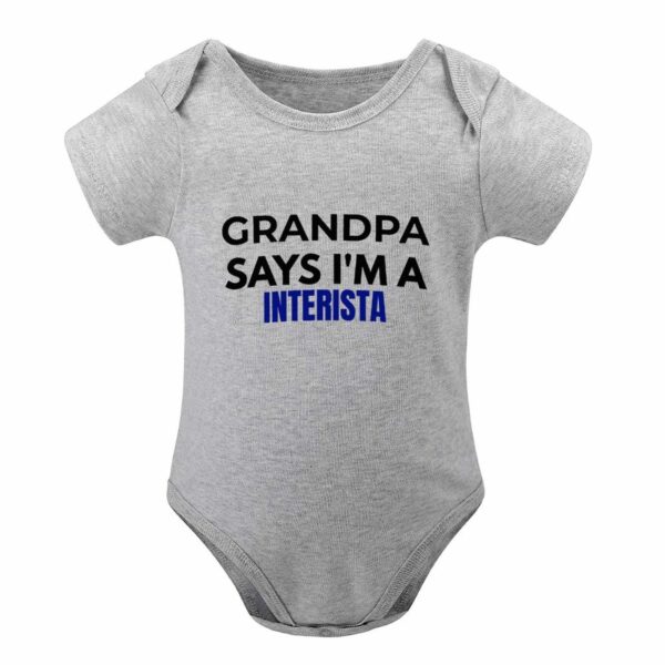 Inter Milan Baby Bodysuit Grandpa Says I'm a Interista– Cotton Romper for Baby Boy Girl – Italian Soccer Fan Gift - Image 9