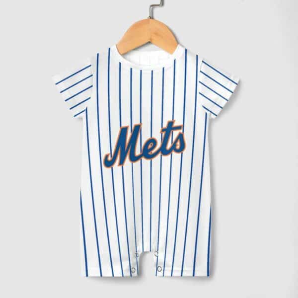 Custom Baby Baseball Jersey Bodysuit – Mets Inspired – Personalized Name & Number – Baby Shower Gift - Image 4