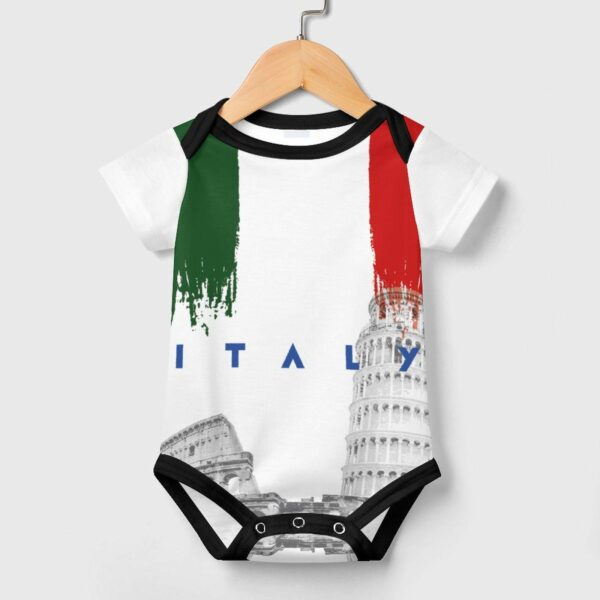 Italy Baby Romper – Italian Flag & Landmarks Bodysuit –  Baby Gift - Image 3