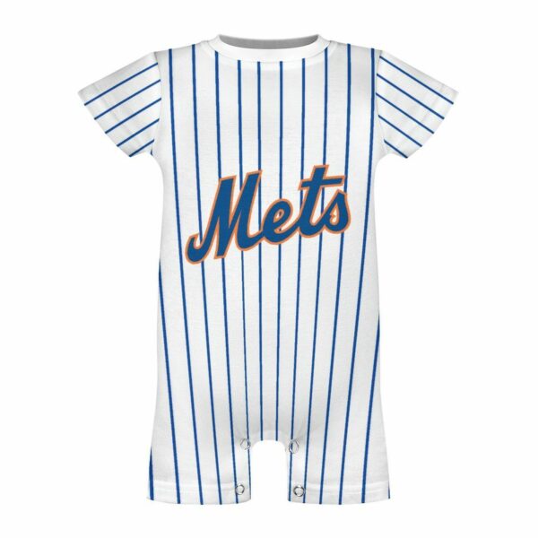 Custom Baby Baseball Jersey Bodysuit – Mets Inspired – Personalized Name & Number – Baby Shower Gift - Image 5
