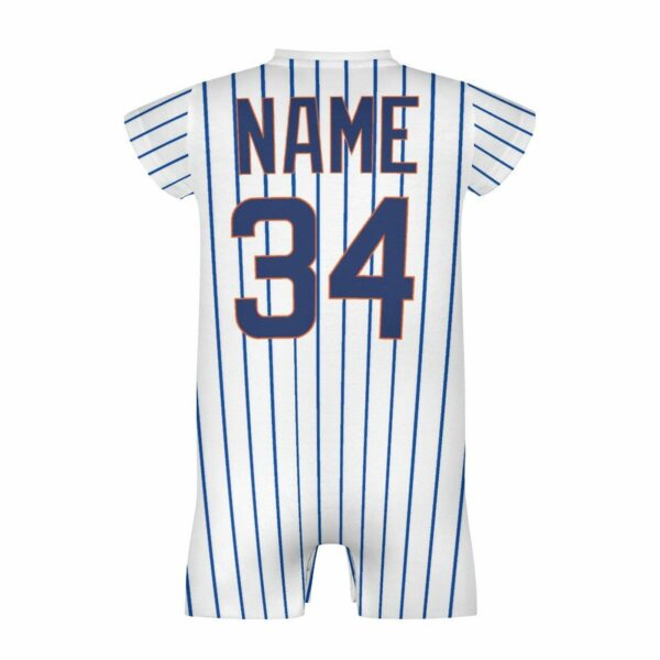 Custom Baby Baseball Jersey Bodysuit – Mets Inspired – Personalized Name & Number – Baby Shower Gift - Image 6