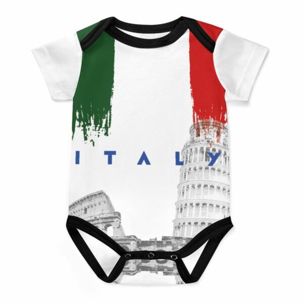 Italy Baby Romper – Italian Flag & Landmarks Bodysuit –  Baby Gift