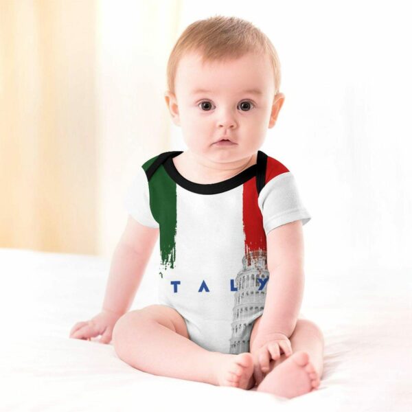 Italy Baby Romper – Italian Flag & Landmarks Bodysuit –  Baby Gift - Image 4