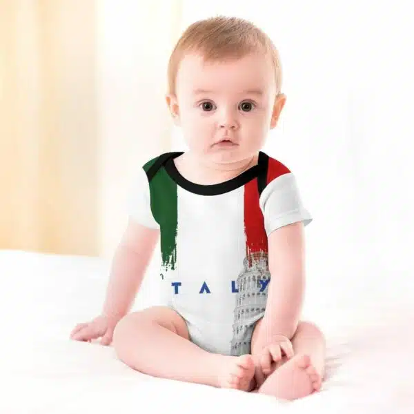 Italy Baby Romper – Italian Flag & Landmarks Bodysuit –  Baby Gift - Image 4
