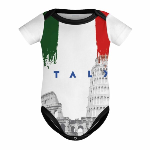 Italy Baby Romper – Italian Flag & Landmarks Bodysuit –  Baby Gift - Image 6