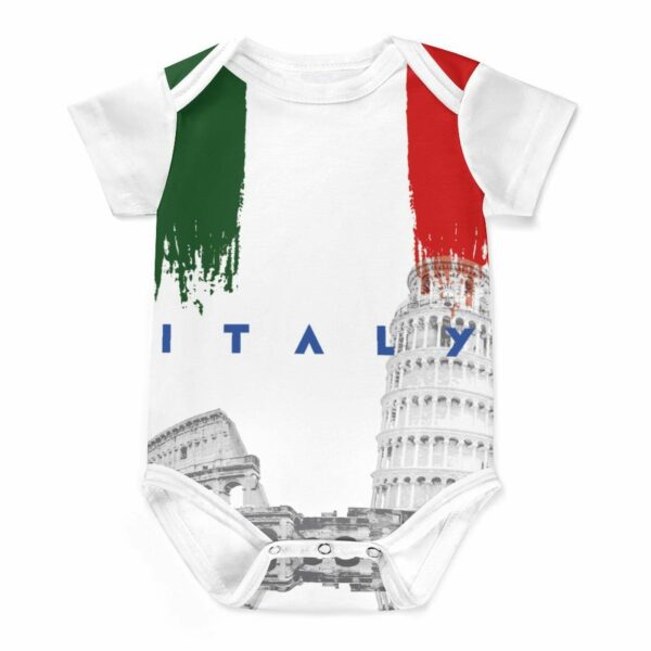 Italy Baby Romper – Italian Flag & Landmarks Bodysuit –  Baby Gift - Image 10