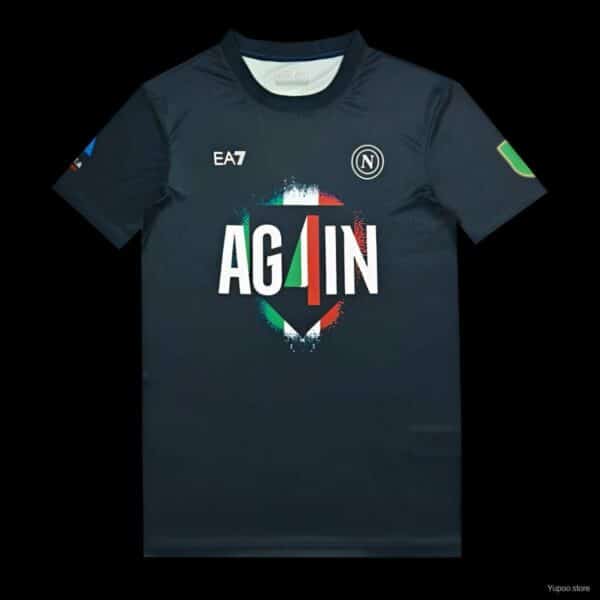 25/26 Napoli EA7 Champion Black T-Shirt22025 KIT Jersey Campione d'Italia AGAIN - Image 2