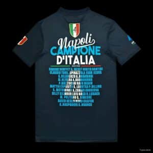 25/26 Napoli EA7 Champion Black T-Shirt22025 KIT Jersey Campione d'Italia AGAIN